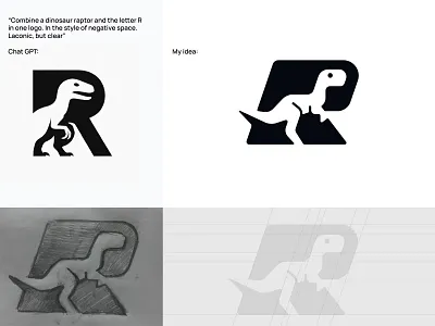 R and raptor . AI vs Designer brand brand designer branding branding designer dino dino logo dinosaur logo logo logo design logo designer logodesign logodesigner logotype r r logo raptor raptor logo