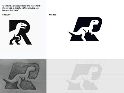 R and raptor . AI vs Designer brand brand designer branding branding designer dino dino logo dinosaur logo logo logo design logo designer logodesign logodesigner logotype r r logo raptor raptor logo
