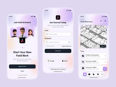 Job Field Service Mobile App application employee field job field service field service app hiring job job details job finder job listing job management job tracking mobile ui service management service scheduling ui design user experience ux design work order work order management