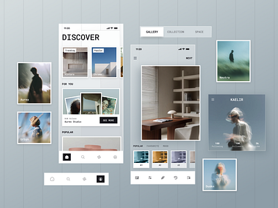 AI-Powered Photo Editor Mobile App ai clean design discover editing editor focused gallery glass mobile photo transparent typography ui user ux video whitespace