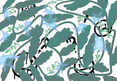 ILLUSTRATION\\ Plants and splatter graffitti illustration plants procreate