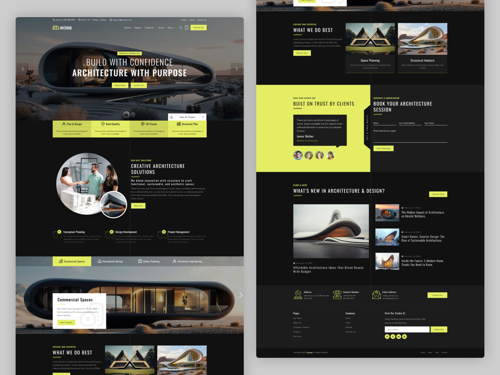 INTERIO - Architect & Interior Design Template architect architecture building construction furniture interior architecture interior design website