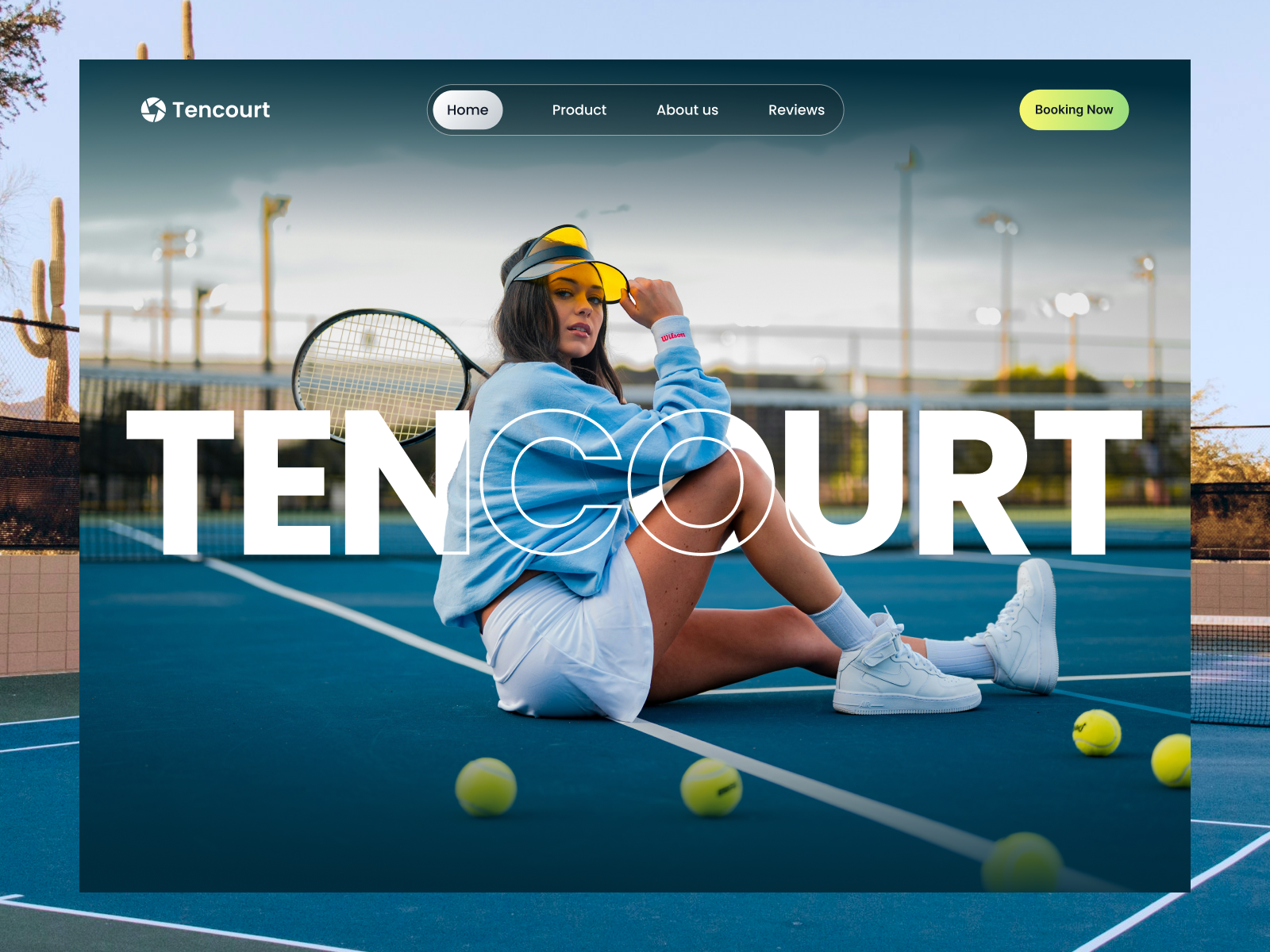 Tencourt - Tennis Venue Booking Landing Page 🎾 animation landing page animation website clean design interactivedesign landing page landing page inspiration minimalist landing page minimalist website modern landing page modern website motion design sport landing page sport website tennis tenniscourtbooking ui uiux trend ux website website inspiration
