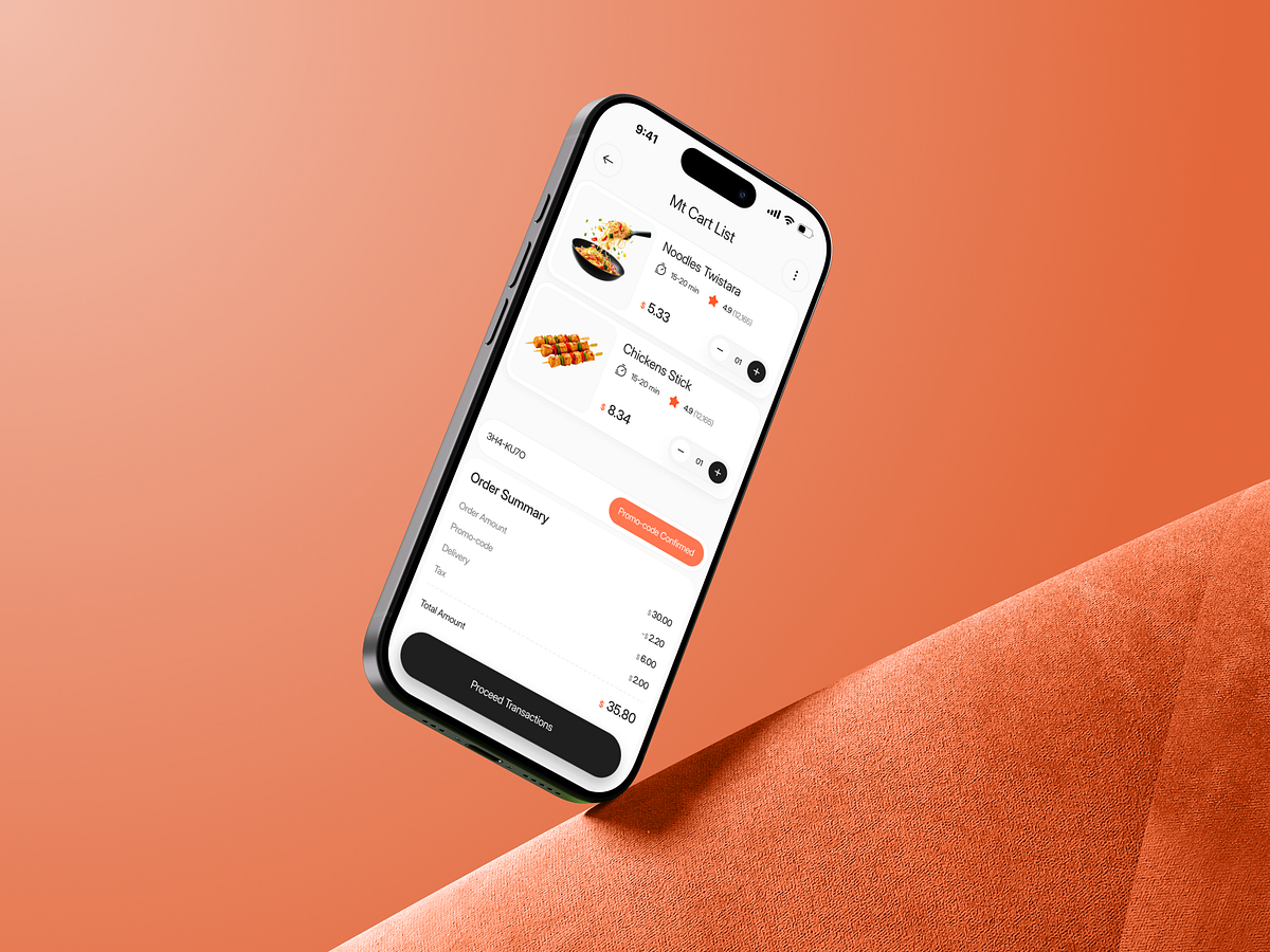 Food Delivery App UI Design - Ordering & Checkout Flow