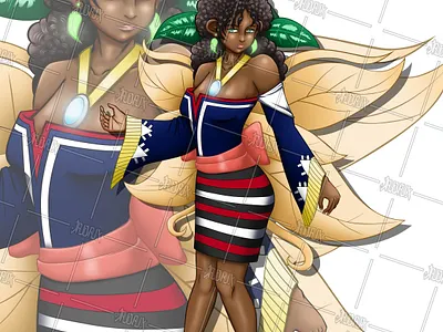 Diwata Aeta adobe photoshop art asian character design cryptid cute dark skinned design digital artwork drawing enchantress fairy fantasy filipino illustration indigenous mixed media mythological traditional drawing tribal