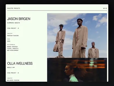 Project Preview — Vérmond Framer Premium Template art direction case study page clean ui cms structure creative agency creative portfolio design inspiration design walkthrough digital studio framer template homepage design minimal design modern website portfolio website project navigation project showcase responsive design template design ui ux design web design