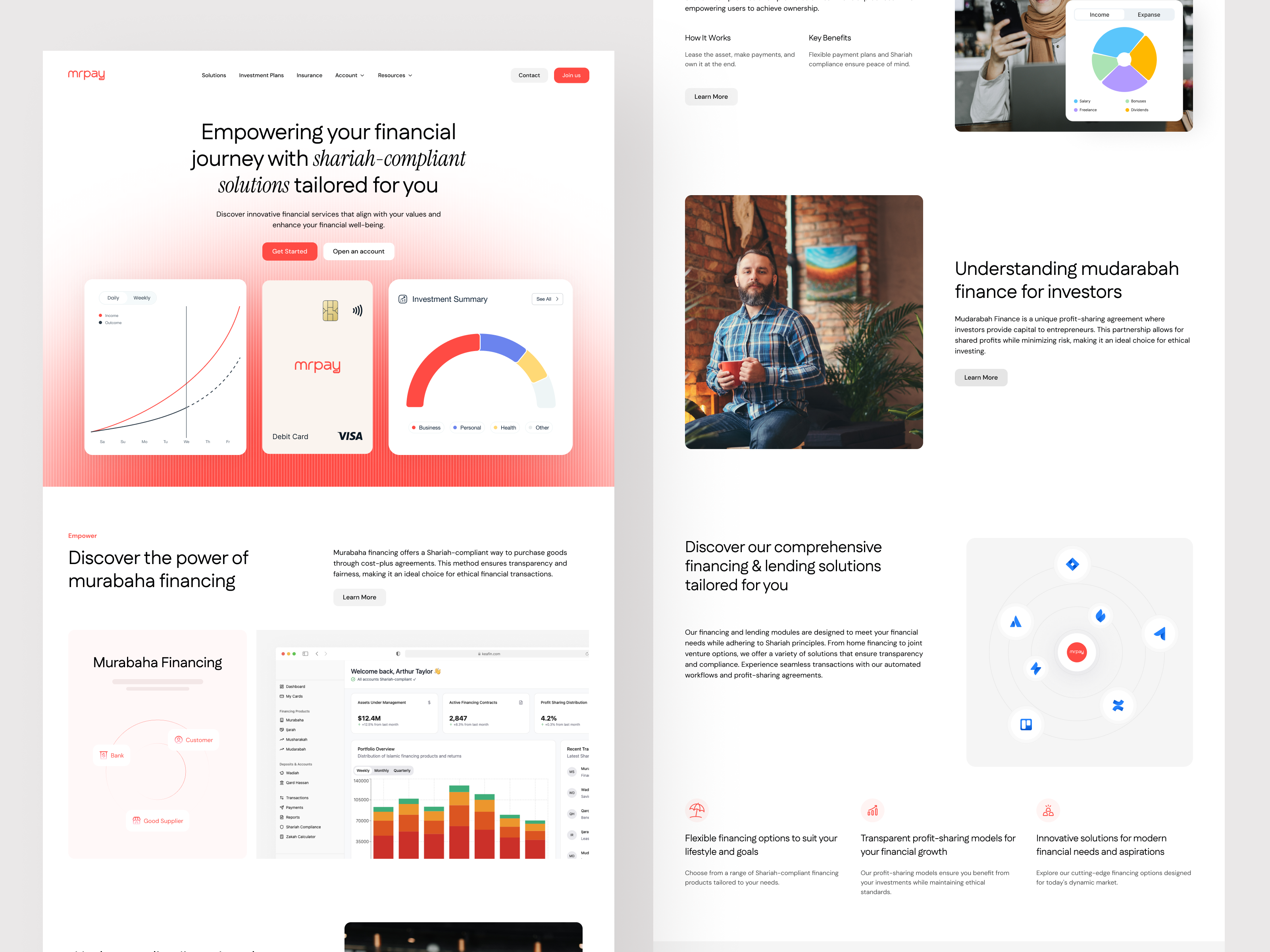 Shariah-Compliant Financial Platform design design interface platform product service startup ui ux web website