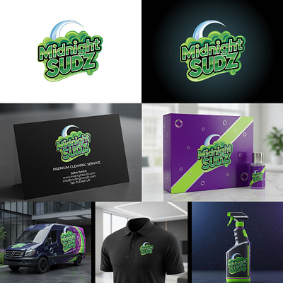 Midnight Sudz Logo 3d animation branding design graphic design illustration logo motion graphics ui vector