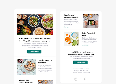 Newsletter - Email design/ Blog blog design email food interface interface ui ui design user interface