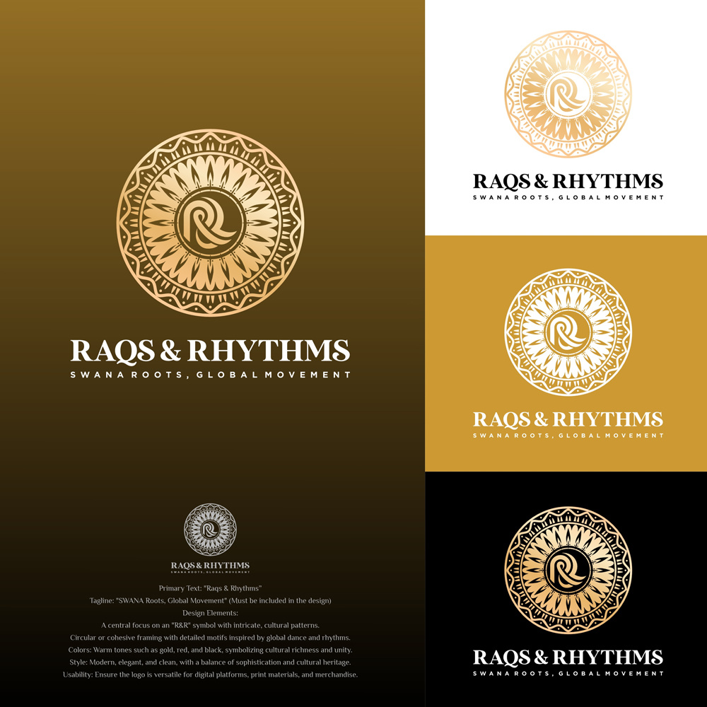 RAQS & RHYTHMS R&R Logo 3d animation branding design graphic design illustration logo motion graphics ui vector