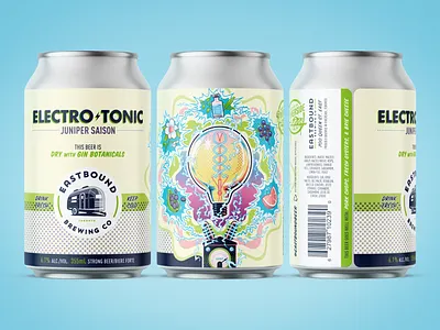 Eastbound Brewing Co Electro-Tonic Beer beer beer label branding brewer canada craft beer design eastbound electricity graphic design illustration illustrator lightbulb shingo shimizu toronto vancouver vector illustration