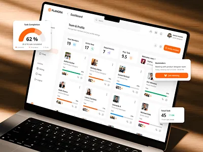 Planora - Task Management Dashboard (Team Members) branding dashboard design graphic design homescreen illustration logo mobile app task dashboard ui ux web design website