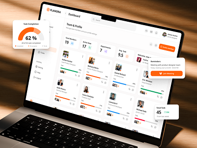 Planora - Task Management Dashboard (Team Members) branding dashboard design graphic design homescreen illustration logo mobile app task dashboard ui ux web design website