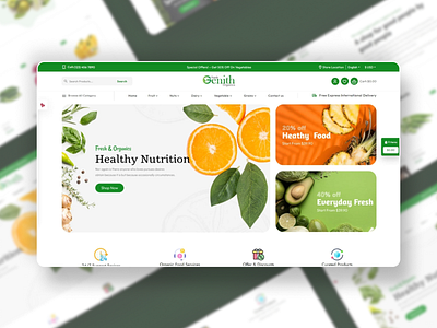 🌿 Fresh & Organic E-commerce Web Design – Built for Growth animation branding design graphic design illustration logo motion graphics ui ux vector