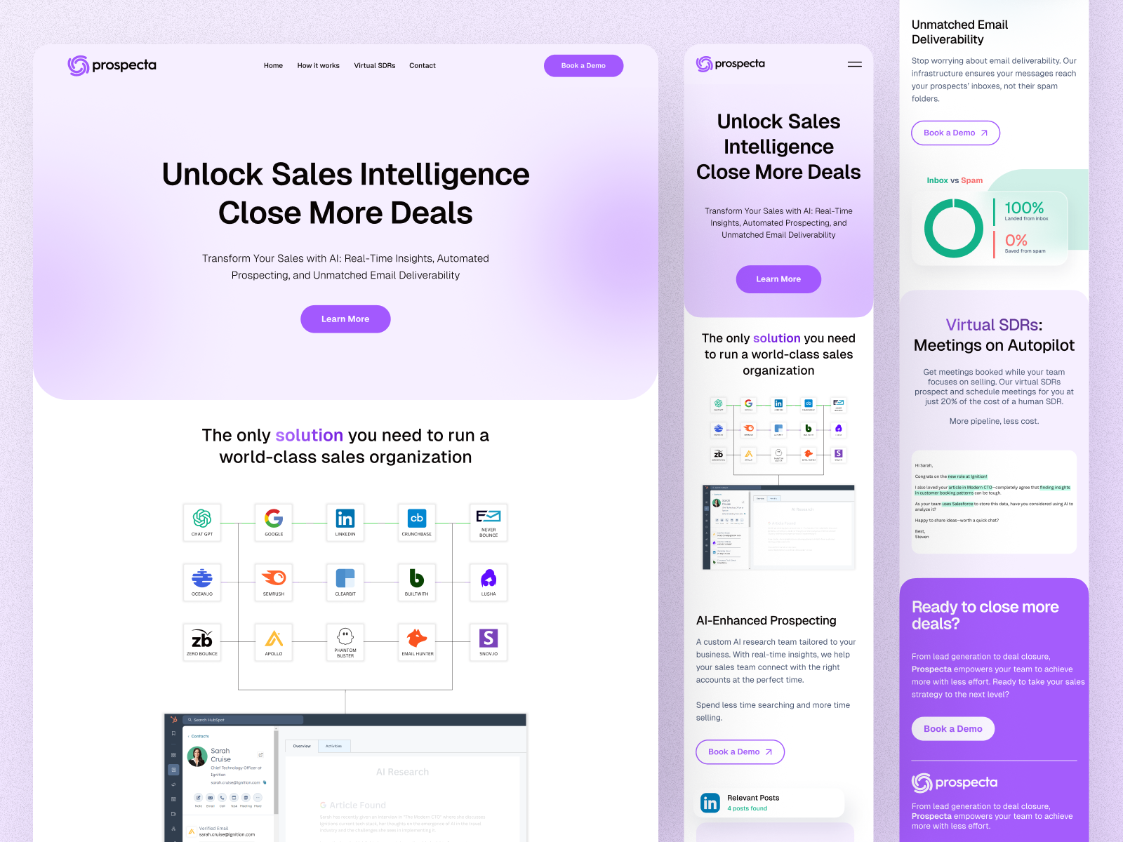 Example of Tailored Landing Page & Website Design