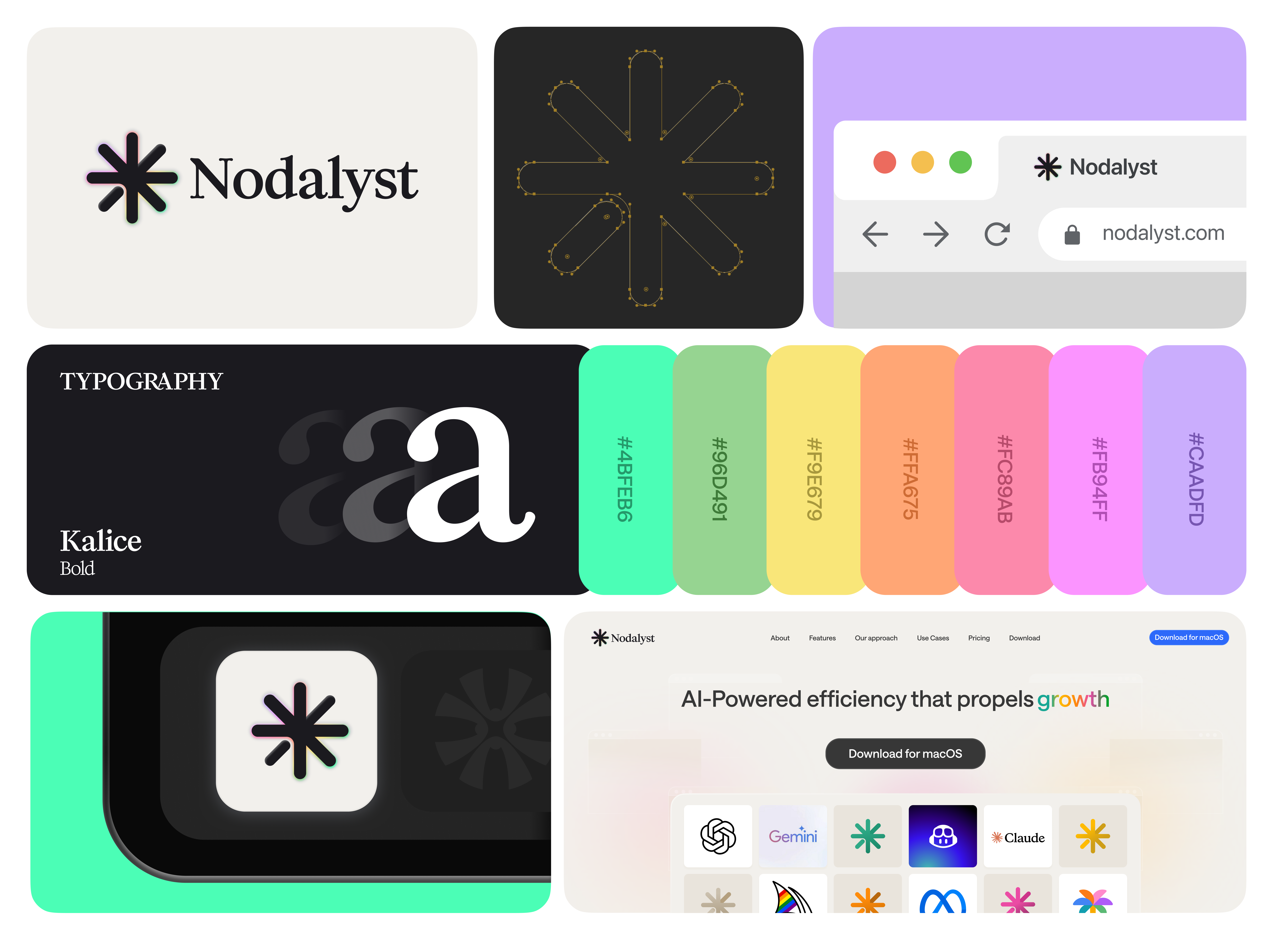 Nodalyst Branding ai asterisk brand guidelines branding clean colorful design gradient graphic design icon innovation logo logodesign modern simple startup symbol tech vector visual identity