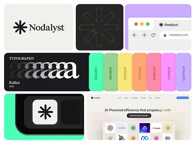 Nodalyst Branding ai asterisk brand guidelines branding clean colorful design gradient graphic design icon innovation logo logodesign modern simple startup symbol tech vector visual identity