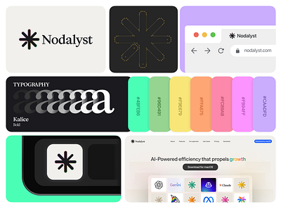 Nodalyst Branding ai asterisk brand guidelines branding clean colorful design gradient graphic design icon innovation logo logodesign modern simple startup symbol tech vector visual identity