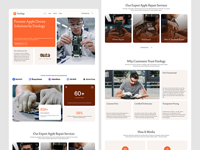 Fixology – Premier Apple Device Repair Website Design interface product service startup ui ux web