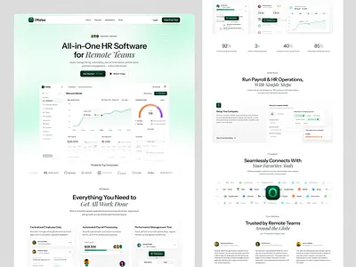 SaaS HR Software Landing Page Design💫 clean ui design design studio hero section hr landing page hr software hrms landing page hrms software design landing page landing page design minimal design saas hero section saas landing page ui ui design web desing website design website design service provider website ui design