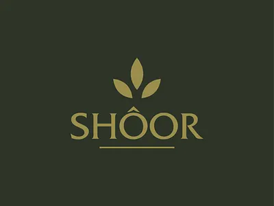 SHÔOR — Luxury Natural Brand Logo balancedcomposition brandidentity elegantdesign greenandgold leaflogo logodesign luxurybranding minimalistlogo naturallogo organicbranding premiumlogo tea tealogo visualidentity