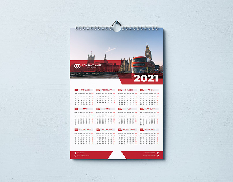 Example of Premium Wall Or Desk Calendar Design 
