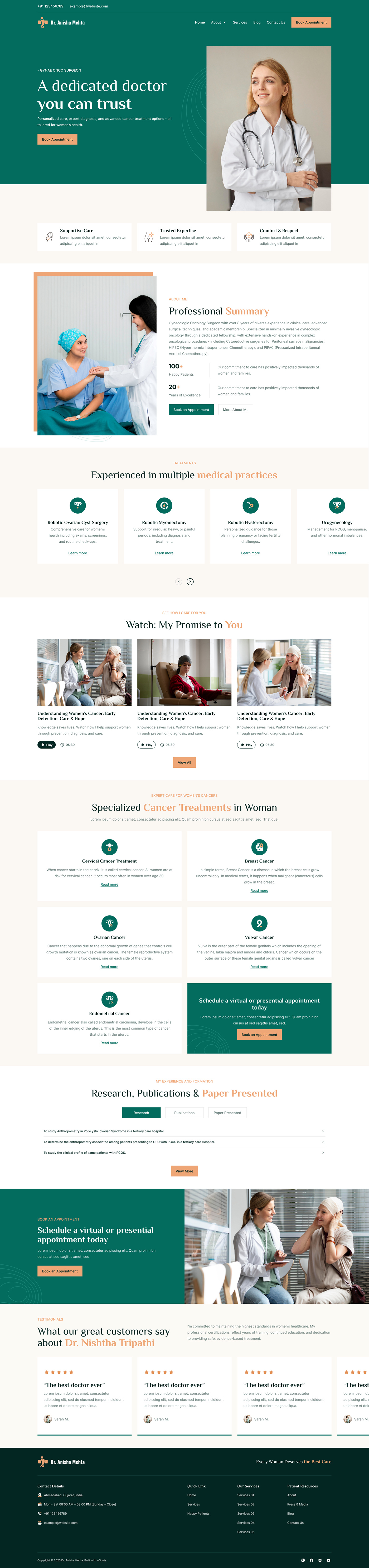 Personal Doctor Website – Full Homepage & Inner Pages clean ui doctor branding doctor portfolio health care design healthcare ui medical homepage medical web design modern website patient experience personal doctor website professional web layout responsive web design ux ui design web design inspiration women health design