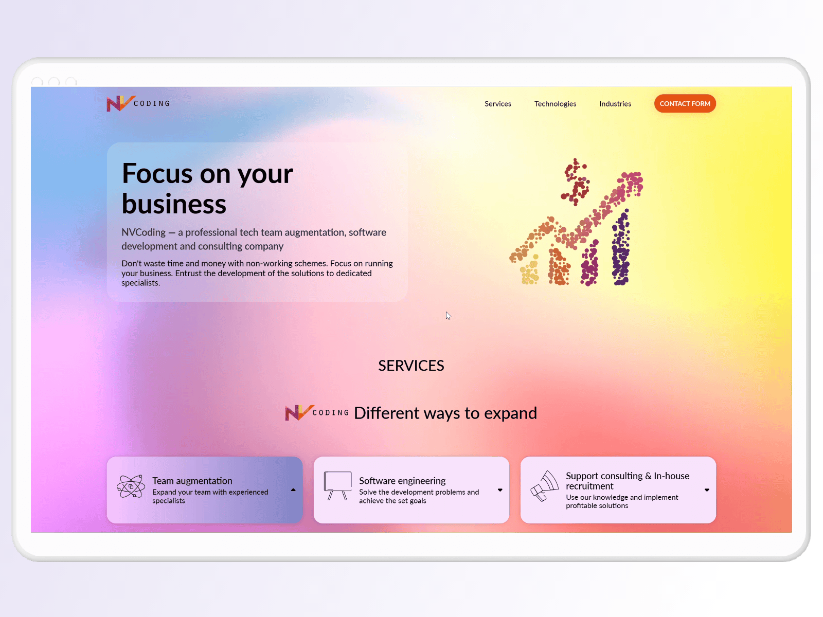 NV Coding Company | Desktop UI | Website nvcoding.com animation coding company desktop mockup motion design motion graphics ui ux