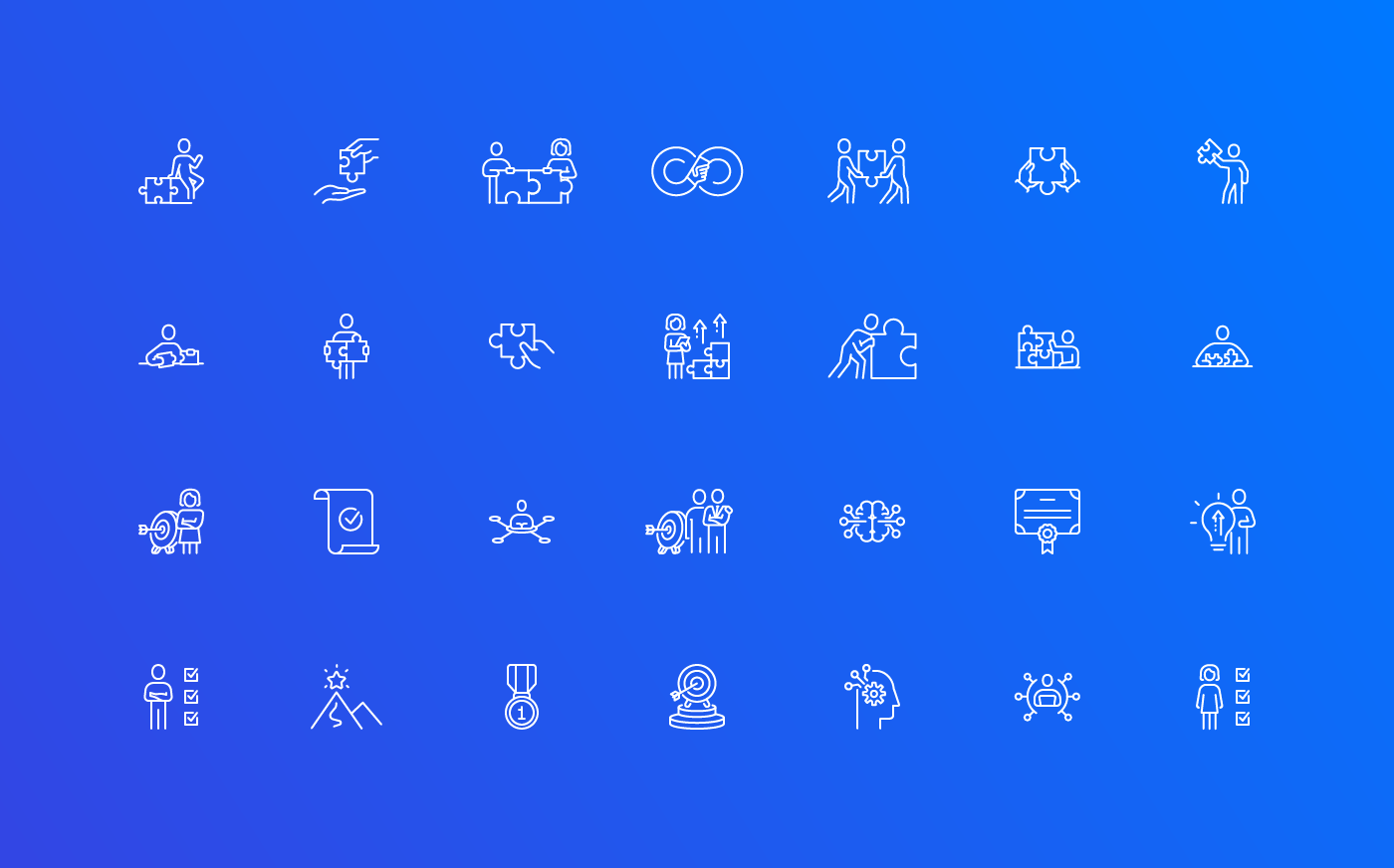 Collaboration & Problem-Solving Line Icons Set business collaboration communication company cooperation development icon leadership linear organization puzzle strategy structure teamwork