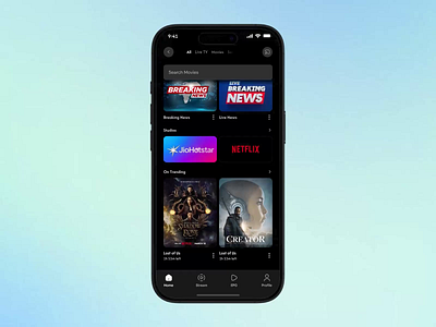 IPTV+ Mobile App Design app app ui dashboard design digital entertainment app intuitive media app mobile app mobile app design mobile experience navigation product design responsive design saas streaming app tv app ui ux video streaming