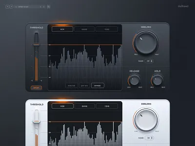 deBleed UI audio audio device audio effect figma knob knobs music music device ui user interface ux vst vst design