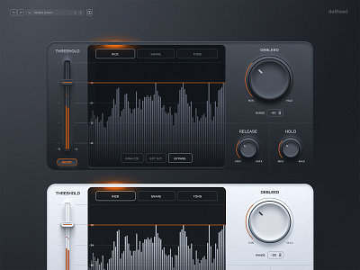 deBleed UI audio audio device audio effect figma knob knobs music music device ui user interface ux vst vst design