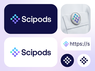 Scipods branding data design geometric lab lab solutions labarotory logo logo data logo design mark modern s logo symbol