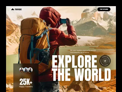 Travique — Adventure Travel Website UI adventure travel ui booking site design hero section minimal travel design tourism web design travel agency landing page travel booking ui travel header design travel website travel website design website ui inspiration