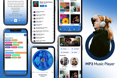 Music Player Ui/ Ux Design app design design figma music app design music player music player design music player mockup player app design ui ui design xd
