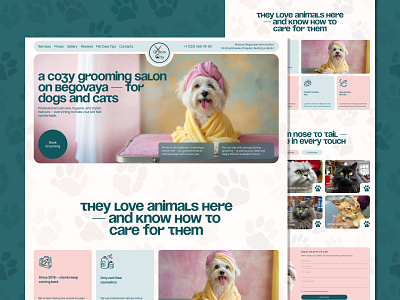 GroomCity — website design for a pet grooming salon creativeagency design designcase figmadesign grooming salon groomingstudio landingpage petcare petwebsite ui ux uxuidesign votakdigital webdesign websiteconcept