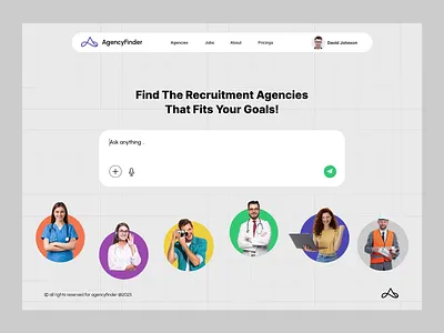 Agency Finder AI Agency ai ai agency animation creative jobs recuirment ui design web app web design