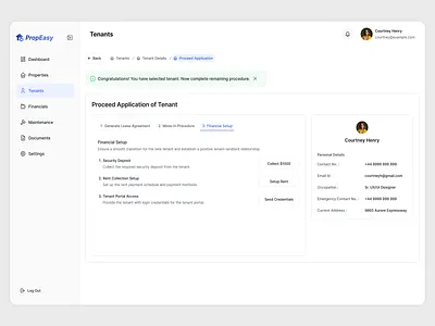Streamlined Financial Setup for Tenants — Smart Dashboard app app design branding clean ui cleanui dashboarddesign design designsystem dribbbleshots illustration interfacedesign mobile app mobile app design propertymanagement realestateapp saasdesign uidesign uiux uxuidesign webappdesign