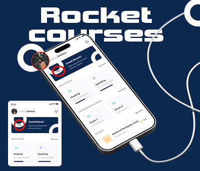 Rocket Courses — Smart Learning App UI Design | Apptechies app development app prototyping digital learning platform educational technology design elearning mobile app modern course app online education online education app quiz app responsive mobile app
