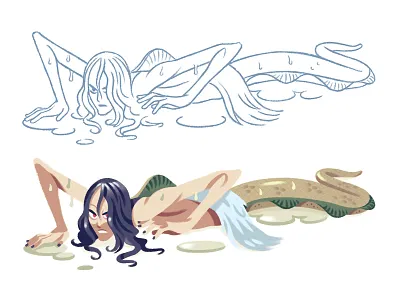 Weird Creature character design fantasy illustration monster sketch