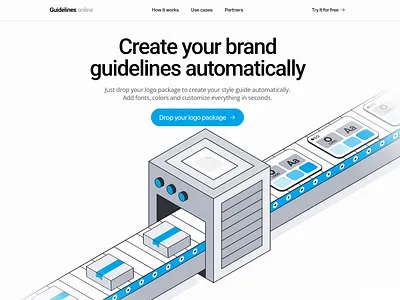 Isometric Hero Animation for a SaaS Startup animation conveyor factory illustration isometric minia minimalist motion graphics rive