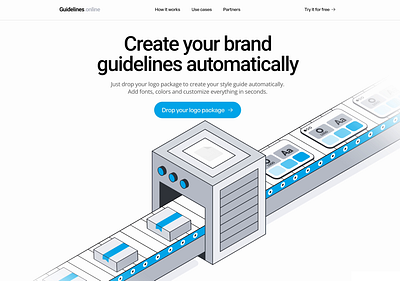 Isometric Hero Animation for a SaaS Startup animation conveyor factory illustration isometric minia minimalist motion graphics rive