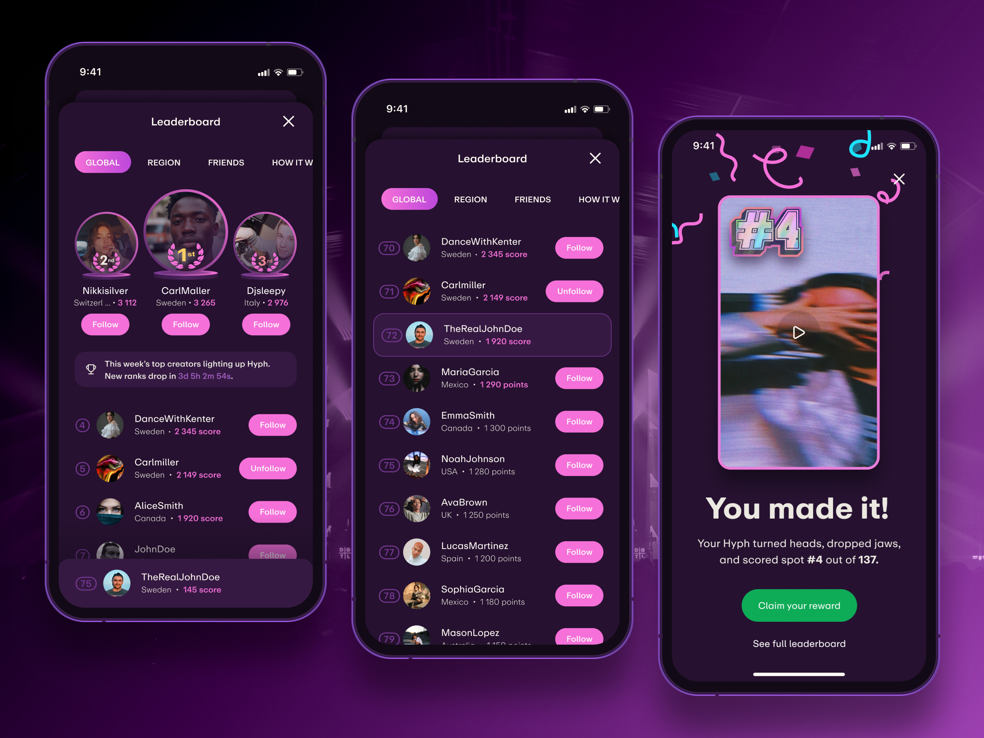 Hyph - Redefining Music Creation app creation gamification leaderboard mobile music stems ui