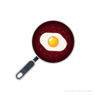 Fried egg, vector daily illustration 2022 2d artwork branding challenge daily design flat fried egg illustration inspiration logo pan ui