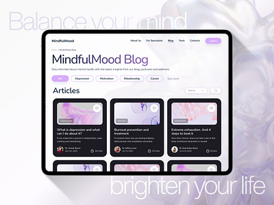 Website for Mental Health Platform application mentalhealth psychology ui user interface ux uxui web webapp webdesign website