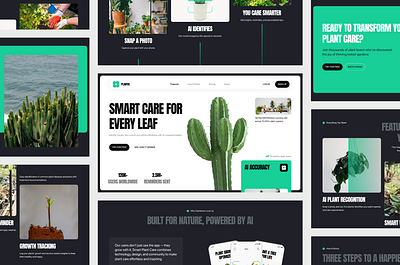 Smart Plant Care App Website app creative graphic design health mobile plant plant care smart ui uiux web website