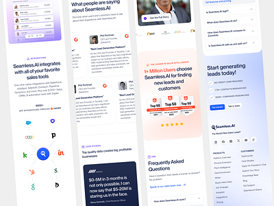 Seamless.AI website - mobile views pt. 2 b2b sales clean design minimal mobile modern saas saas website ui ux web design website website design