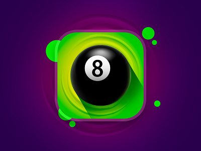 Ball8 3d 8 animation app art aso branding design eight game graphic design green icon illustration logo snooker violet