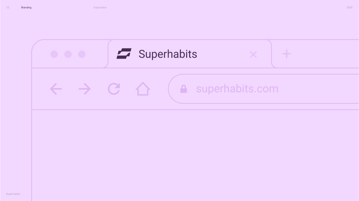 Superhabits branding brand brand identity branding clean colorful design minimal modern playful ui ux