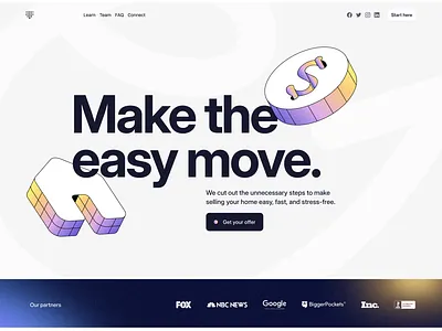 Real estate SaaS hero clean design hero minimal modern real estate saas ui ux web design website website design